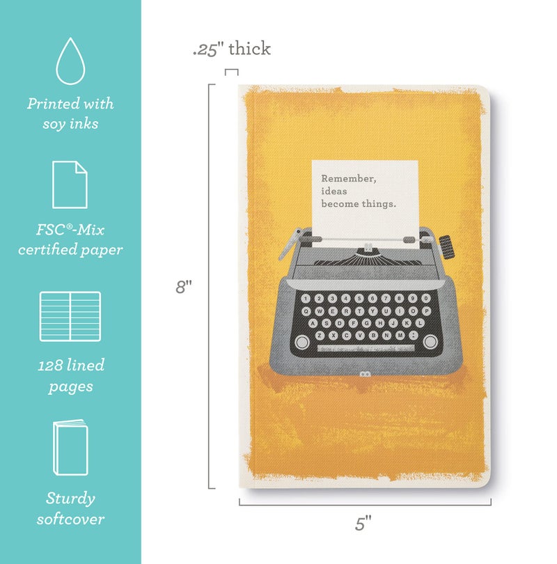 Compendium Softcover Journal - Remember, Ideas Become Things. â€“ A Write Now Journal with 128 Lined Pages, 5â€³W x 8â€³H - Image 2
